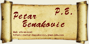 Petar Benaković vizit kartica